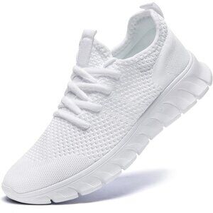 Women White Running Tennis Walking Lightweight Shoes Slip On Workout Sneakers